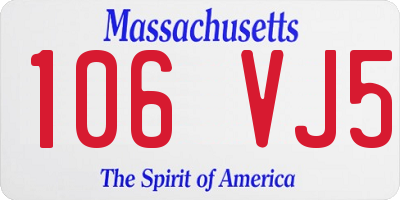 MA license plate 106VJ5