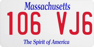 MA license plate 106VJ6