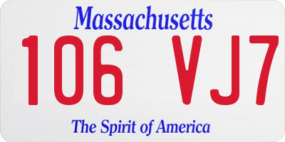 MA license plate 106VJ7