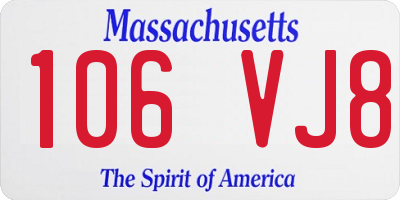 MA license plate 106VJ8