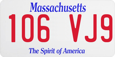 MA license plate 106VJ9