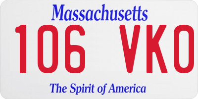 MA license plate 106VK0
