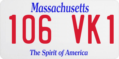 MA license plate 106VK1