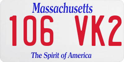MA license plate 106VK2