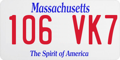 MA license plate 106VK7