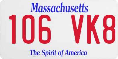 MA license plate 106VK8