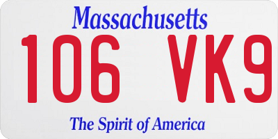 MA license plate 106VK9
