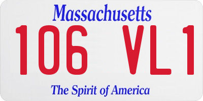 MA license plate 106VL1