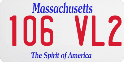 MA license plate 106VL2