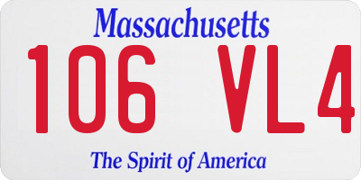 MA license plate 106VL4