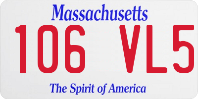 MA license plate 106VL5
