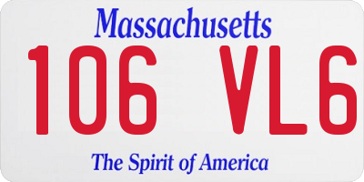 MA license plate 106VL6