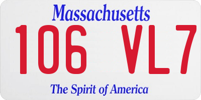 MA license plate 106VL7