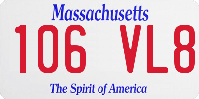 MA license plate 106VL8