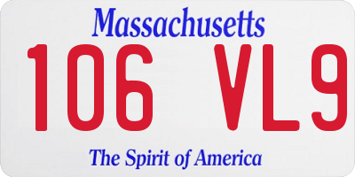 MA license plate 106VL9