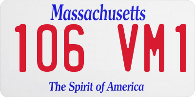MA license plate 106VM1