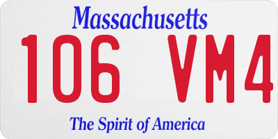MA license plate 106VM4