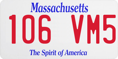 MA license plate 106VM5