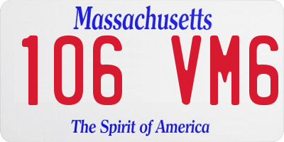 MA license plate 106VM6