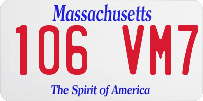 MA license plate 106VM7