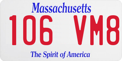 MA license plate 106VM8