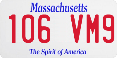 MA license plate 106VM9