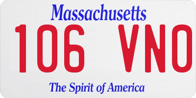 MA license plate 106VN0