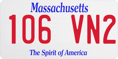 MA license plate 106VN2