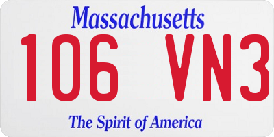 MA license plate 106VN3