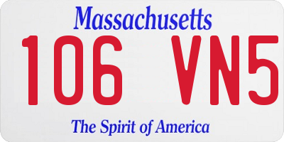 MA license plate 106VN5
