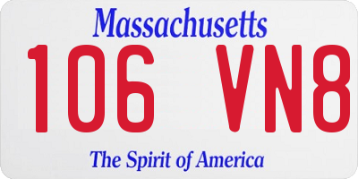 MA license plate 106VN8