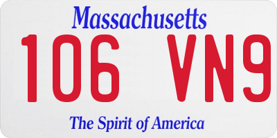 MA license plate 106VN9