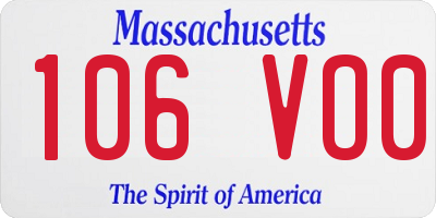 MA license plate 106VO0