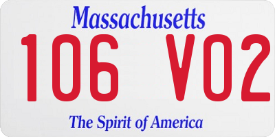 MA license plate 106VO2