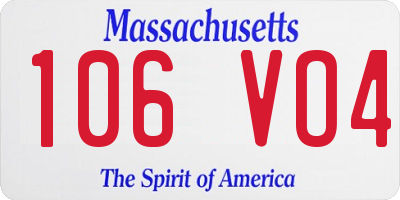 MA license plate 106VO4