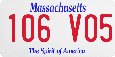 MA license plate 106VO5