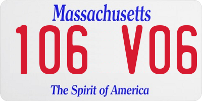 MA license plate 106VO6