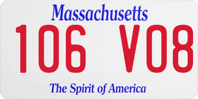 MA license plate 106VO8