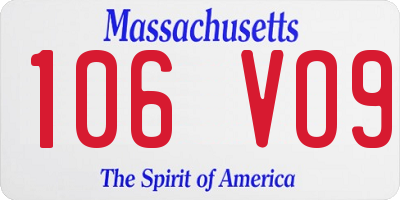 MA license plate 106VO9