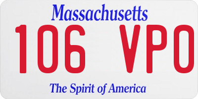 MA license plate 106VP0