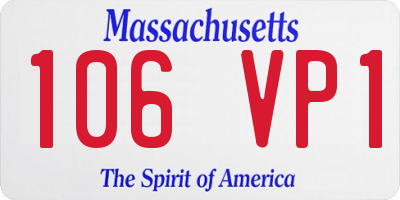 MA license plate 106VP1