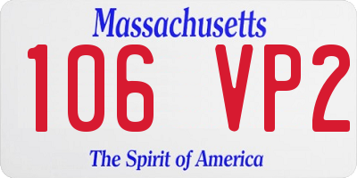 MA license plate 106VP2