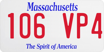 MA license plate 106VP4