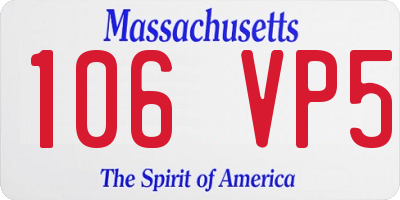 MA license plate 106VP5