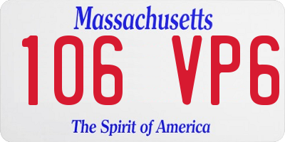 MA license plate 106VP6