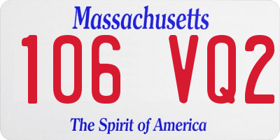 MA license plate 106VQ2