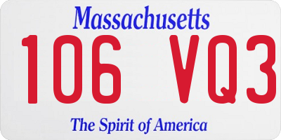 MA license plate 106VQ3