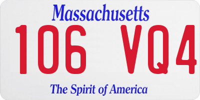 MA license plate 106VQ4