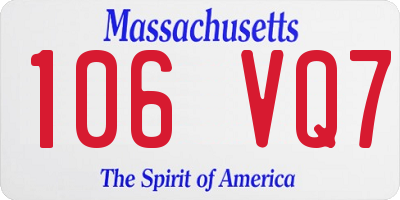 MA license plate 106VQ7