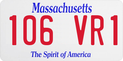 MA license plate 106VR1